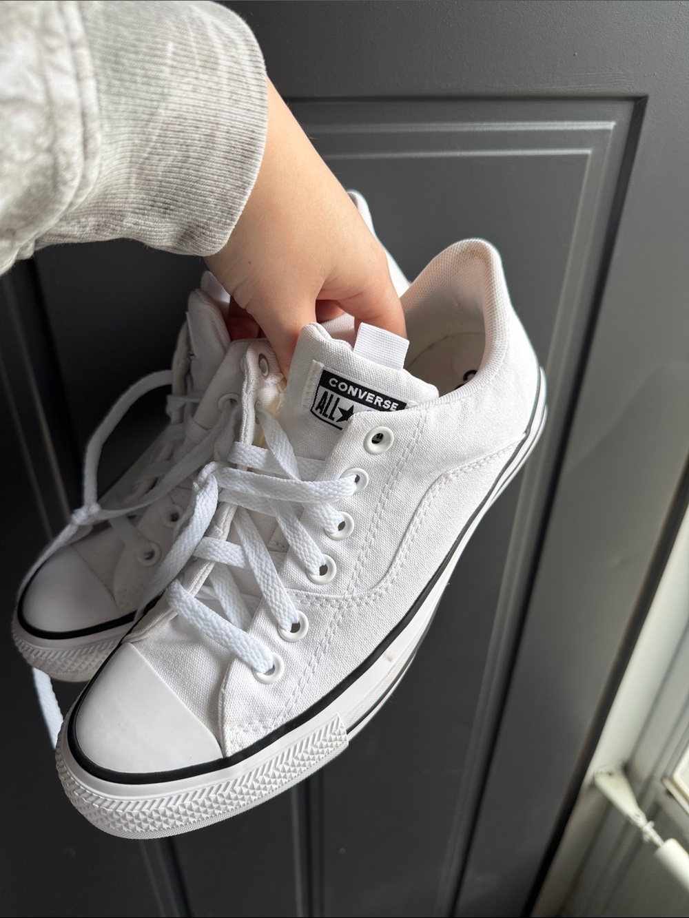 Converse Women’s White Rave Low-Top Sneaker with Black Stripe - Picture 2 of 10